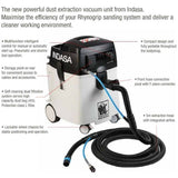 Indasa Mobile Dust Extraction System with Hose Assembly and Fittings, LPE45, Overview