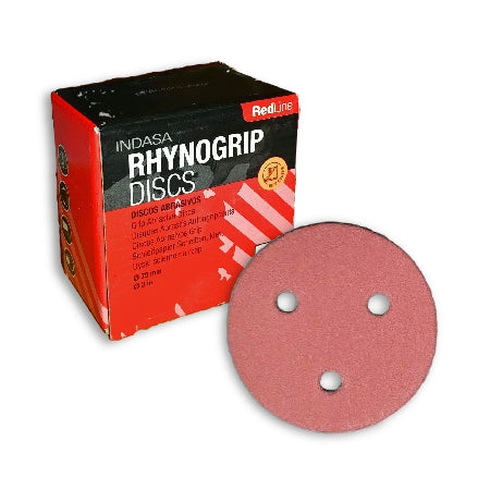 Indasa 3" Rhynogrip RedLine 3-Hole Sanding Discs, 323 Series