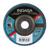 Indasa 4.5" x 7/8" Rhyno Flap Zirc Discs, Fiberglass Hub, Z/A, T29 Conical, 2