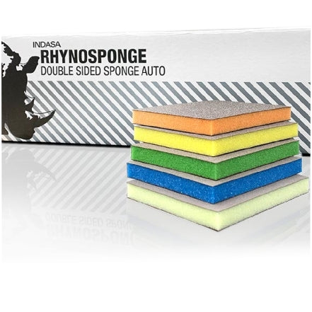 Indasa Rhyno Sponge Double Sided Hand Sanding Pads, Mixed Grit Pack, 608029