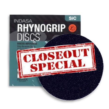 Indasa 6" Rhynogrip SiC Silicon Carbide Discs, Closeout Special