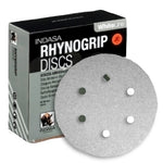 Indasa 6" Rhynogrip WhiteLine 6-Hole Vacuum Sanding Discs, 62 Series