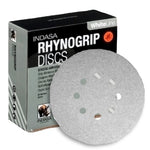 Indasa 6" Rhynogrip WhiteLine 8-Hole Vacuum Sanding Discs, 63 Series