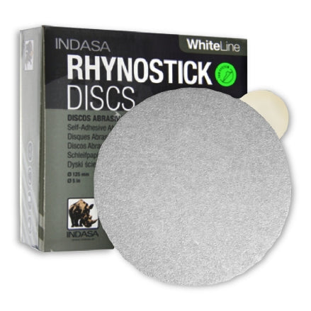 Indasa 6" Rhynostick WhiteLine PSA Solid Sanding Discs, 60 Series