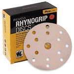 Indasa 6" Rhynogrip PlusLine 15-Hole Sanding Discs, 1065 Series
